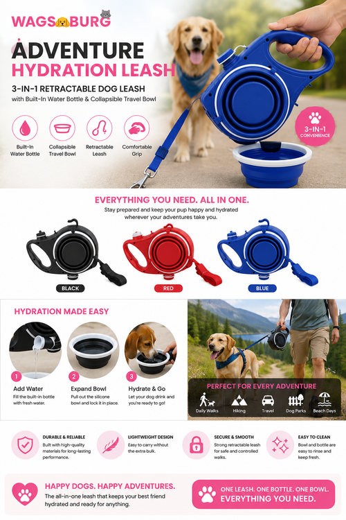 Wagsburg Adventure Hydration Leash