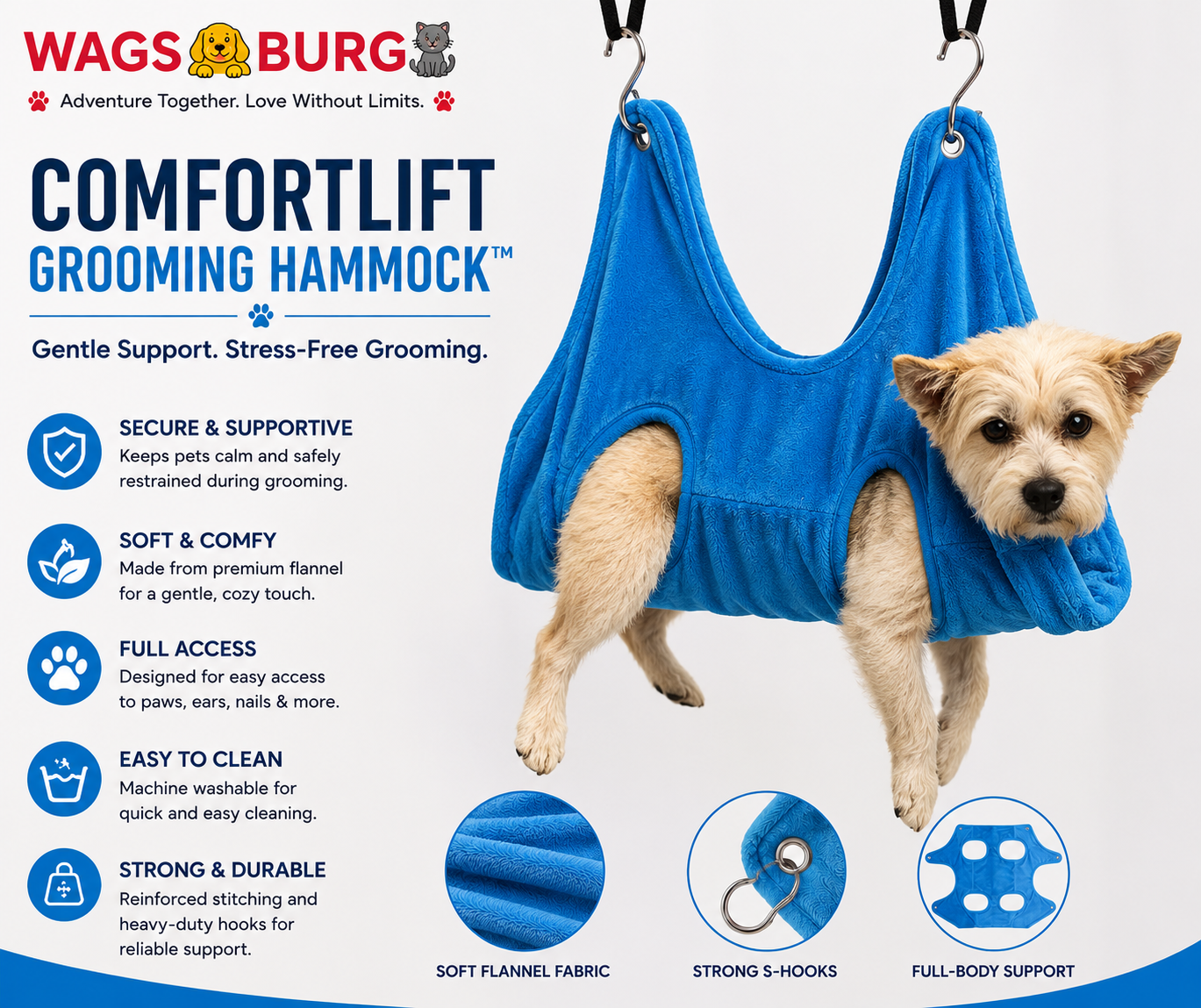 Wagsburg ComfortLift Grooming Hammock