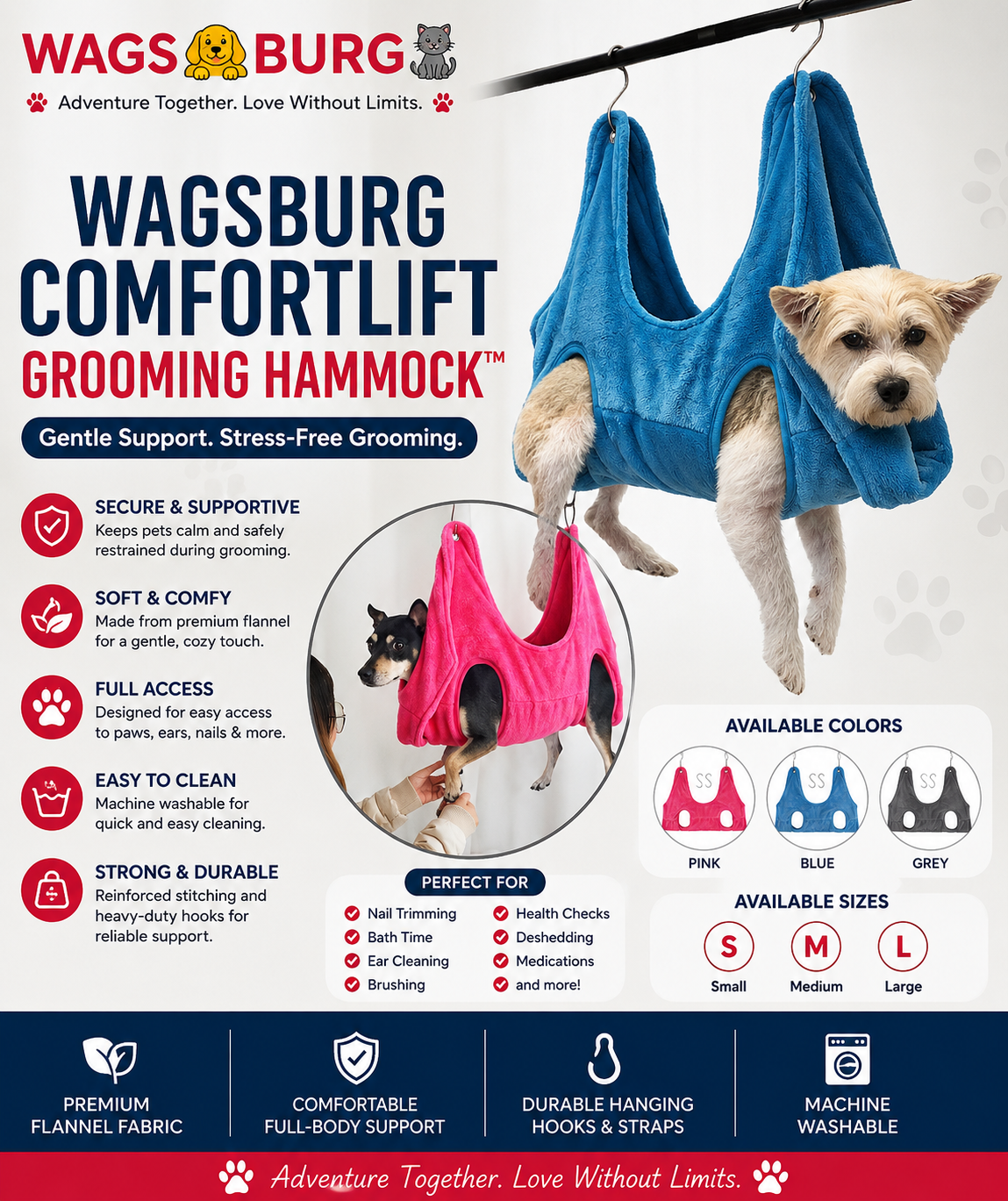 Wagsburg ComfortLift Grooming Hammock