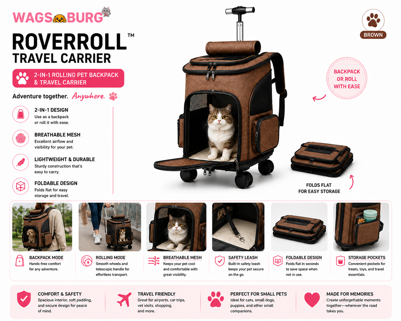 Wagsburg RoverRoll Travel Carrier