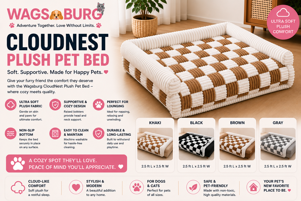 Wagsburg CloudNest Plush Pet Bed